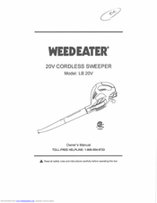 Weed Eater LB 20V Owner's Manual