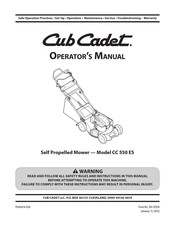 Cub Cadet CC 550 ES Operator's Manual