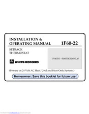 White Rodgers 1F60-22 Installation & Operating Manual