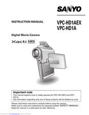 Sanyo VPC-HD1AEX Instruction Manual
