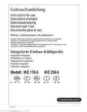 Kuppersbusch IKE 178-5 Operating Instructions Manual