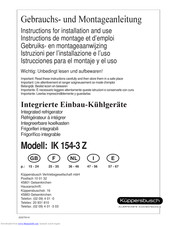 Küppersbusch IK 154-3 Z Operating Instructions Manual