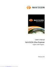 Navigon 25 series explorer User Manual