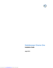 Kaleidescape Cinema One Installation Manual