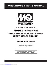 Multiquip ST-45HRM Operations & Parts Manual