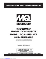 Multiquip MQ Power DCA25USI2XF Operation And Parts Manual