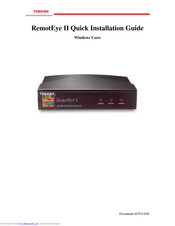 Toshiba RemotEye II Quick Installation Manual