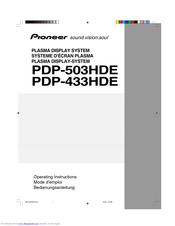 Pioneer PDP-433HDE Operating Instructions Manual