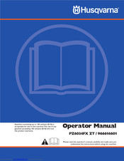 Husqvarna PZ6034FXZT Operator's Manual