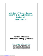 Microcomputer Systems MSI-P602 User Manual