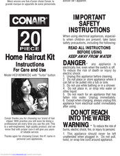 Conair HC318DWXCSC Instructions Manual