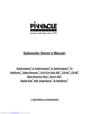 Pinnacle Sonic 500 Owner's Manual