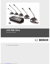 Bosch CCS 900 Ultro Installation And Operating Manual