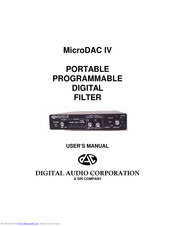 Digital Audio Corporation MicroDAC IV User Manual