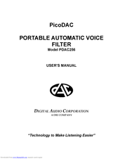 DIGITAL AUDIO CORPORATION PicoDAC PDAC256 User Manual