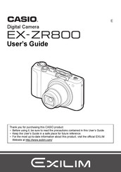 Casio Exilim EX-ZR800 User Manual