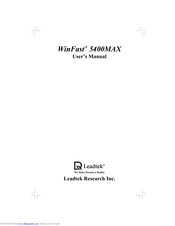 Leadtek WinFast 5400MAX User Manual