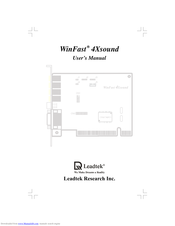Leadtek WinFast 4Xsound User Manual