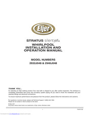 Eljer Stratus Silent Jet 2932J048 Installation And Operation Manual