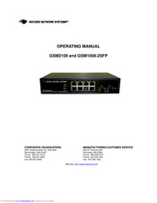 Waters Network Systems GSM1008-2SFP Operating Manual