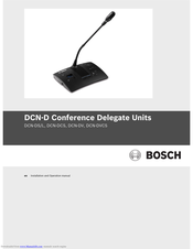 Bosch DCN-DS Installation And Operation Manual