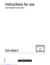 Küppersbusch EDG 6600.0 Instructions For Use And Installation Instructions