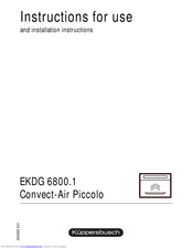 Küppersbusch EKDG 6800.1 Instructions For Use And Installation Instructions