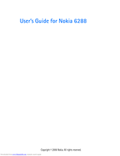Nokia 6288 - Cell Phone - WCDMA User Manual