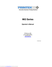 Printek Mt3 Series Operator's Manual