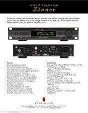 Parasound Ztuner Features And Specifications