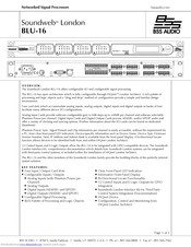 BSS Audio Soundweb London BLU-16 Specifications