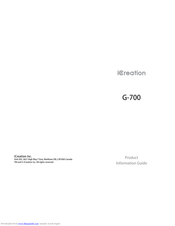 iCreation G-700 Product Information Manual