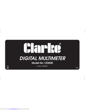 Clarke CDM20 Operating Manual