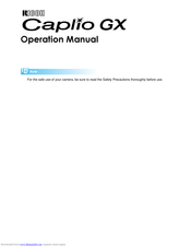 Ricoh Capio GX Operation Manual