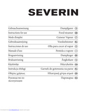 Severin Food steamer Instructions For Use Manual