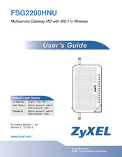 ZyXEL Communications FSG2200HNU User Manual