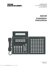 Tone Commander 40d120 Installation Instructions Manual