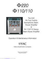 VAC Phi 110/110 Operation & Maintenance Information