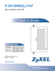 ZyXEL Communications P-2612HNU-F1 User Manual