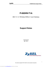 ZyXEL Communications P-660HN-T1A Support Notes