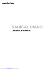 Propellerhead RADICAL PIANO Operation Manual