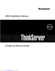 Lenovo ThinkServer LPe12000 Installation Manual