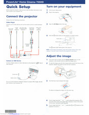 Epson PowerLite Home Cinema 705HD Quick Setup Manual
