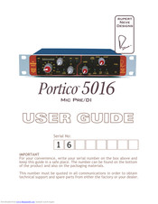 Rupert Neve Designs Portico 5016 User Manual