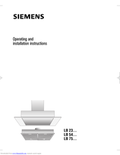 SIEMENS LB 75 Operating And Installation Instructions