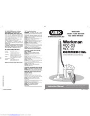 Vax Workman VCC-07 Instruction Manual