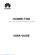 Huawei F360 User Manual