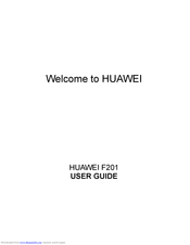 Huawei F201 User Manual