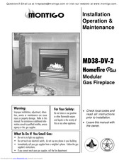 Montigo Homefire plus MD38-DV-2 Installation & Operation Manual