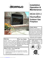 Montigo Homefire ME38-ODV-2 Installation & Operation Manual